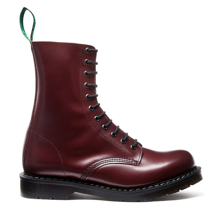 Oxblood Hi-Shine Solovair 11 Eye Men's Derby Boots | 215083ZFE