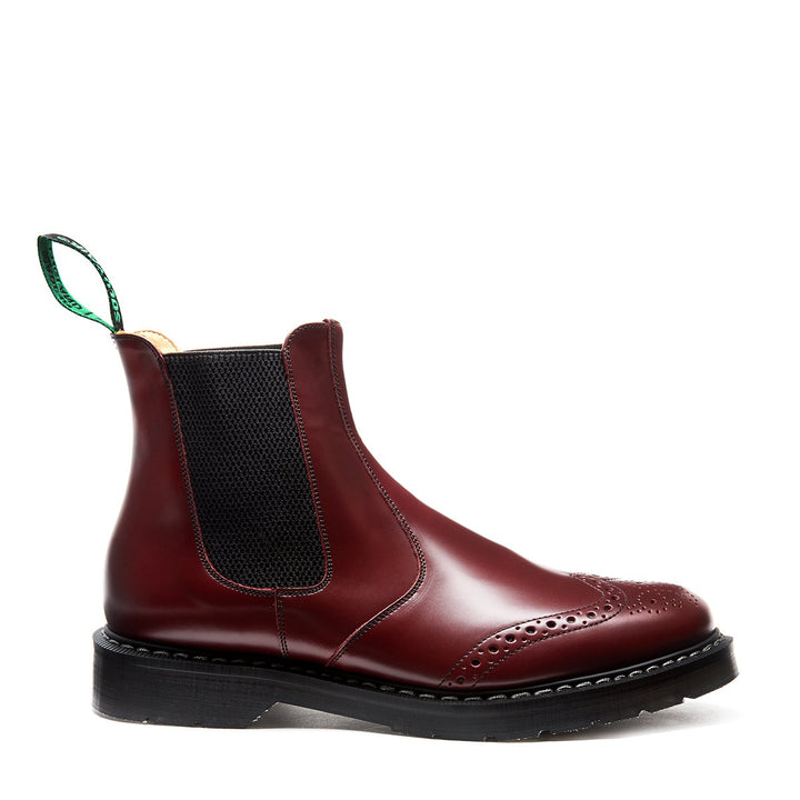 Oxblood Hi-Shine Solovair Dealer Brogue Boots Men's Chelsea Boots | 103869JWS