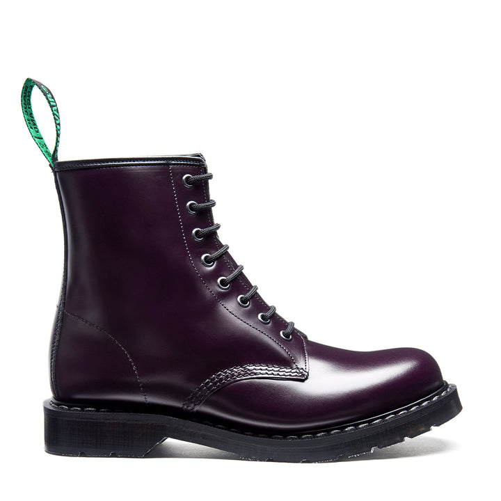 Purple Hi-Shine Solovair 8 Eye Women's Derby Boots | 803217ERS