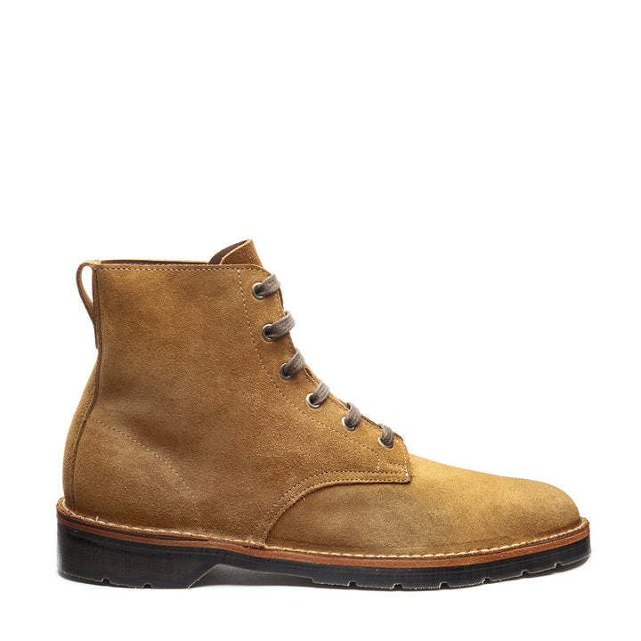 Tan Suede Solovair 6 Eye Men's Derby Boots | 603149JMO