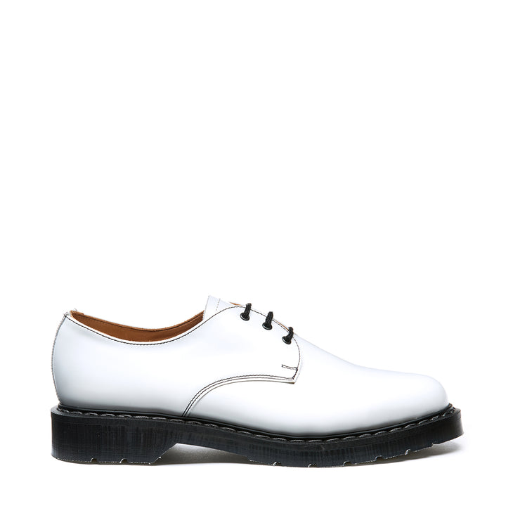 White Hi-Shine Solovair 3 Eye Women's Gibson Shoes | 106435YMD